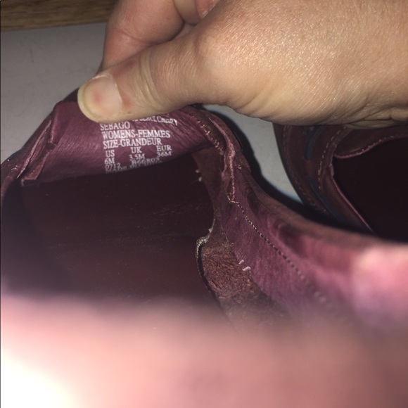 EUC SEBAGO FELUCCA LACE BLACK CHERRY SLIPON SHOES - Picture 7 of 8